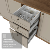 Combo de Cocina Compacta 180 cm Marrón/Crema Vik Madesa 04