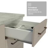 Vanitory 120cm 3 Puertas 3 Cajones Blanco/Crema Agata 01