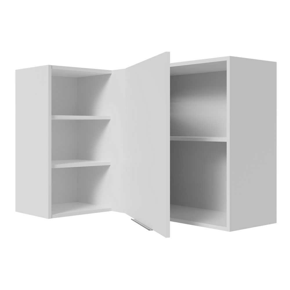 Alacena esquinera para dormitorio 1 Puerta y 3 Nichos Blanco Neo