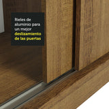 Habitación Completa con Placard Luke 2 Purtas de Espejo y Respaldo de cama con 2 Mesas de Luz Madesa Marrón