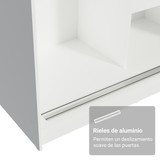 Conjunto 2 Placares 4 Puertas Corredizas Blanco Tokio Madesa