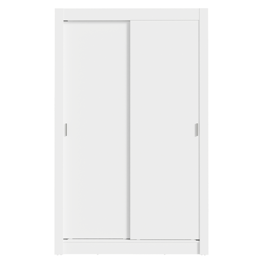 Kit Dormitorio Individual 2 Puertas Corredizas y Chifonier 6 Cajones Blanco Madesa