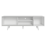 Rack para TV hasta 80 pulgadas, 160cm de ancho, con patas, Blanco/Negro Torino