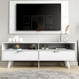 Rack Madesa Oslo con Panel para TV hasta 55 Pulgadas 2 Puetas Blanco