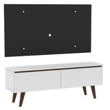 Rack Madesa Le Mans con Panel para TV hasta 55 Pulgadas 2 Puetas Blanco/Negro