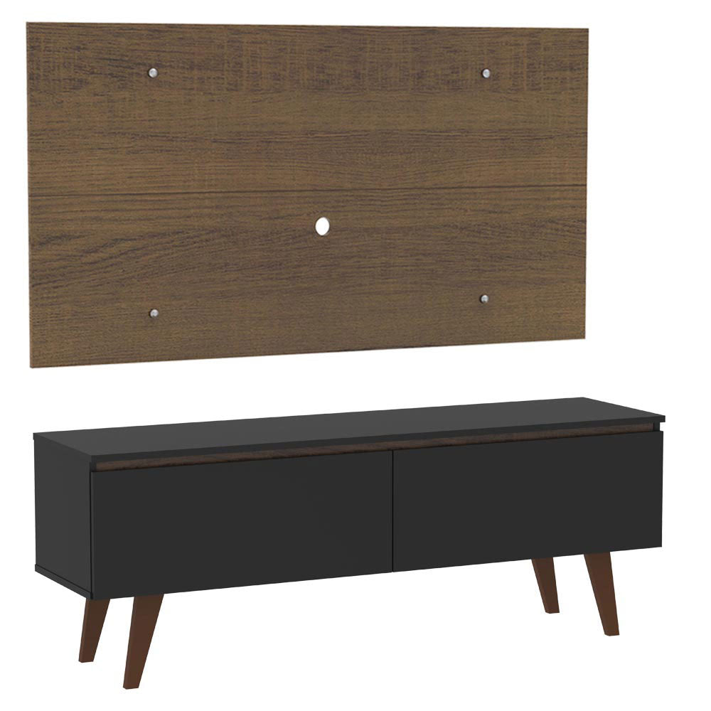Rack para TV Madesa Le Mans con Panel de TV hasta 55 Pulgadas 2 Puertas Negro/Marrón