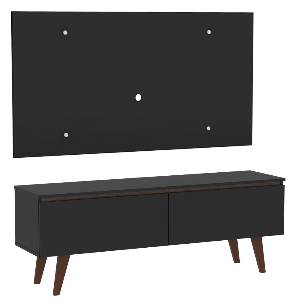 Rack Madesa Le Mans con Panel para TV hasta 55 Pulgadas 2 Puetas Negro