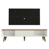 Rack Madesa Reims con Panel para TV hasta 55 Pulgadas 2 Puertas y 1 Cajón Blanco/Negro