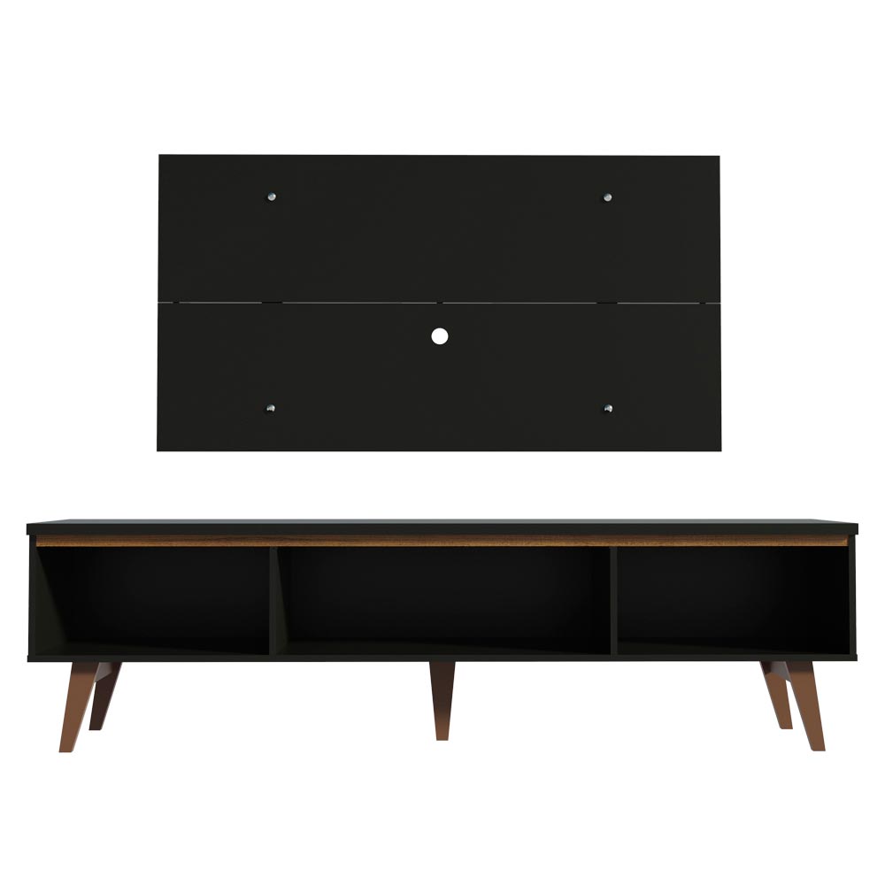 Rack Madesa Reims con Panel para TV hasta 55 Pulgadas 2 Puertas y 1 Cajón Negro