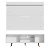 Rack Madesa Dubai con Panel para TV hasta 65 Pulgadas con Patas Blanco/Marrón