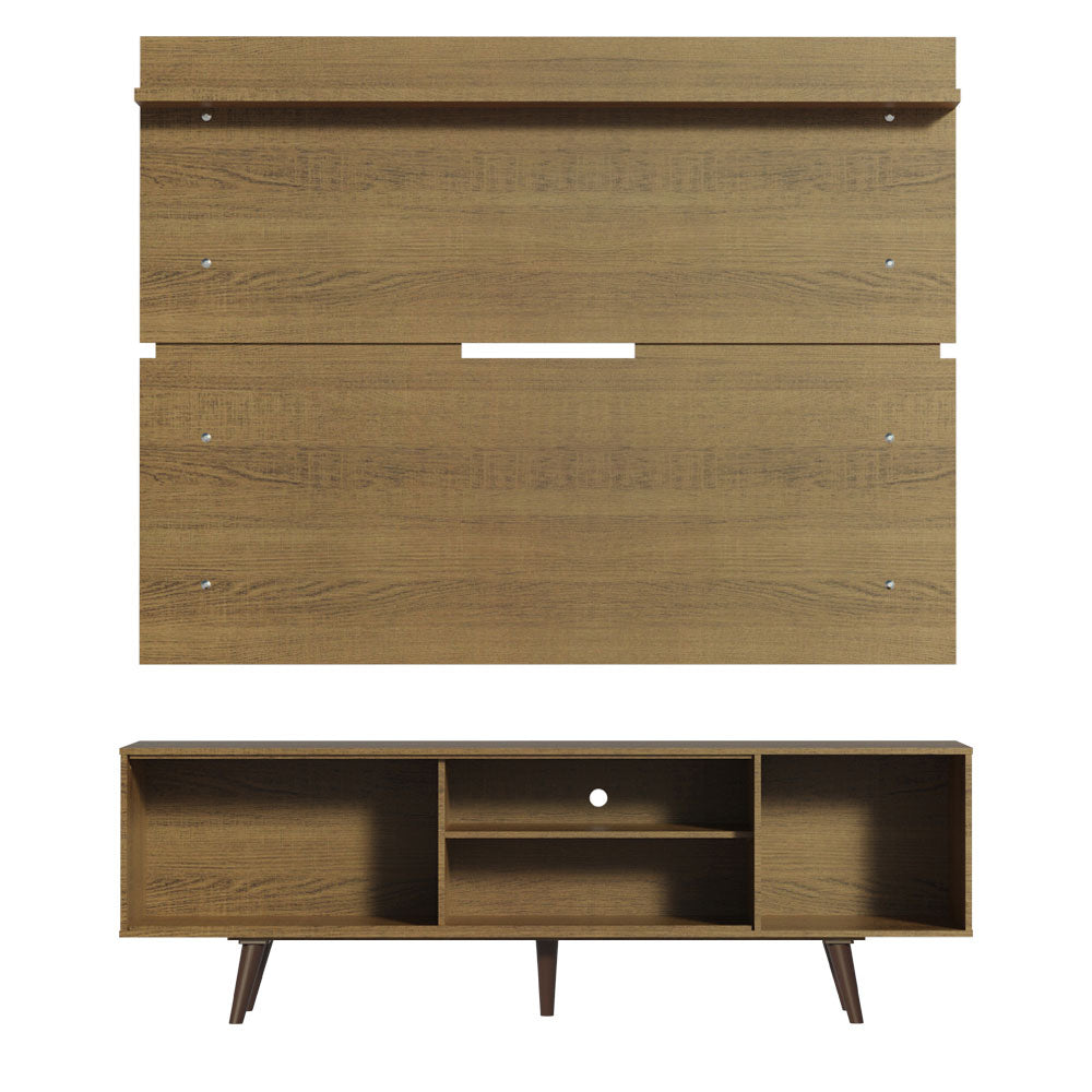 Rack Madesa Dubai con Panel para TV hasta 65 Pulgadas con Patas Marrón/Blanco