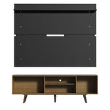 Rack Madesa Dubai con Panel para TV hasta 65 Pulgadas con Patas Marrón/Negro