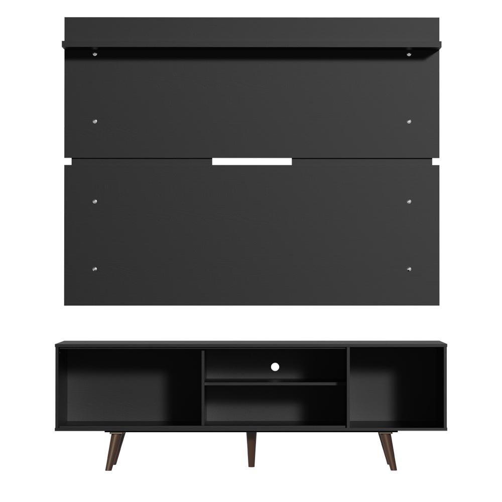 Rack Madesa Dubai con Panel para TV hasta 65 Pulgadas con Patas Negro/Marrón