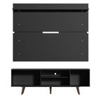 Rack Dubai con Panel de TV hasta 65 Pulgadas 160 cm con Patas Negro/Marrón Madesa
