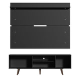 Rack Madesa Dubai con Panel para TV hasta 65 Pulgadas con Patas Negro/Marrón