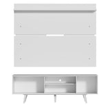 Rack Madesa Dubai con Panel para TV hasta 65 Pulgadas con Patas Blanco/Marrón