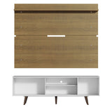 Rack Madesa Dubai con Panel para TV hasta 65 Pulgadas con Patas Blanco/Marrón