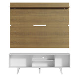 Rack Madesa Dubai con Panel para TV hasta 65 Pulgadas con Patas Blanco/Marrón