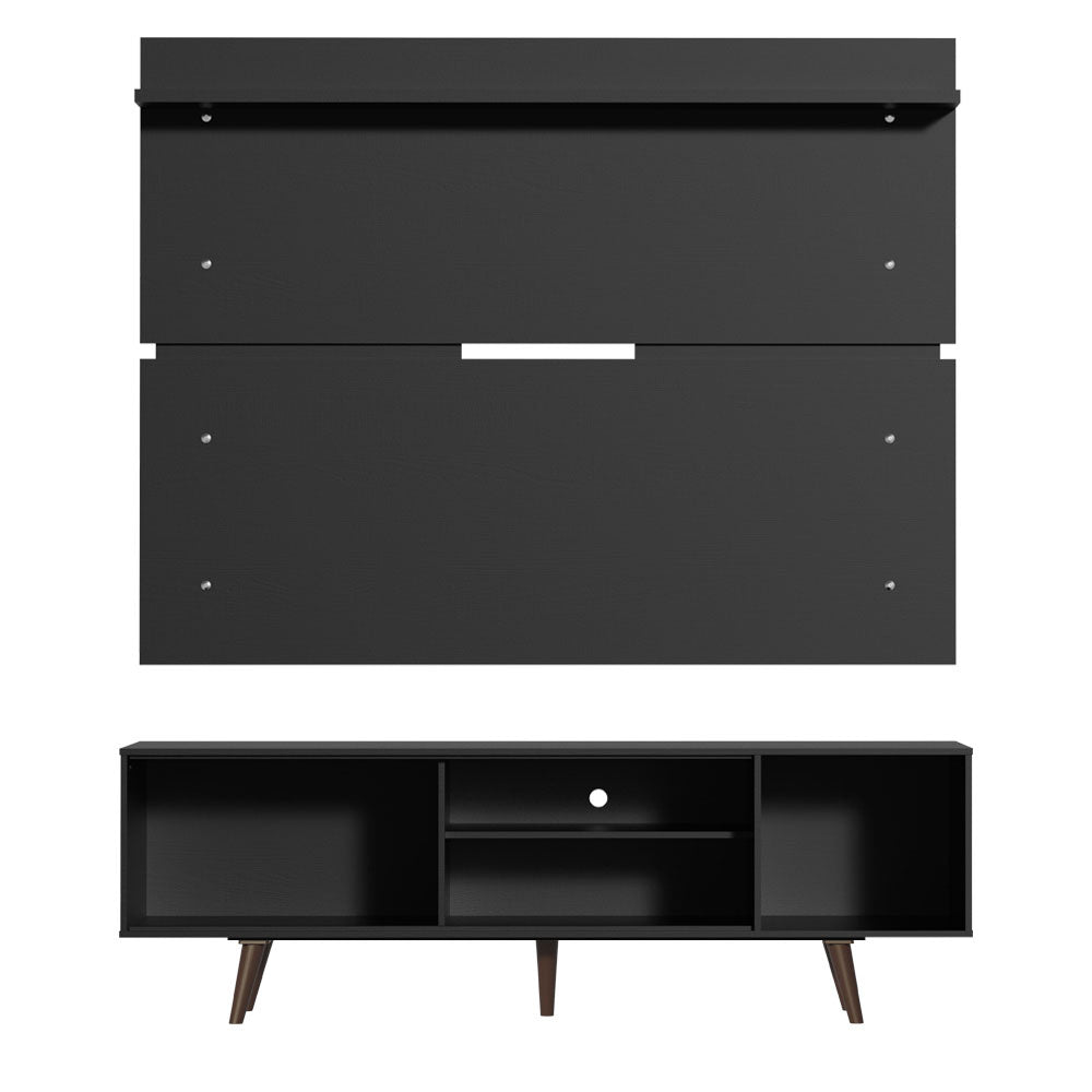 Rack Madesa Dubai con Panel para TV hasta 65 Pulgadas con Patas Negro/Marrón