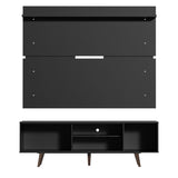 Rack Madesa Dubai con Panel para TV hasta 65 Pulgadas con Patas Negro/Marrón
