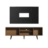 Rack Madesa Dubai con Patas y Panel para TV hasta 58 Pulgadas Marrón/Negro