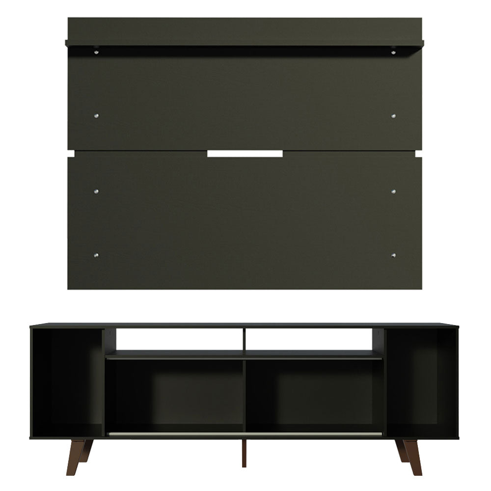 Rack Madesa Cancun con Patas y Panel para TV hasta 65 Pulgadas Negro/Negro