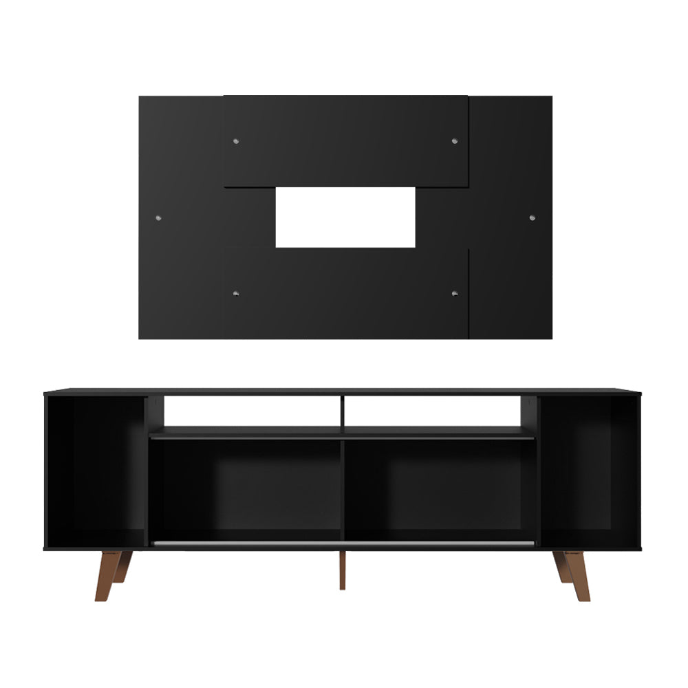 Rack Madesa Cancun con Patas y Panel para TV hasta 58 Pulgadas Negro