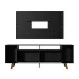 Rack Madesa Cancun con Patas y Panel para TV hasta 58 Pulgadas Negro