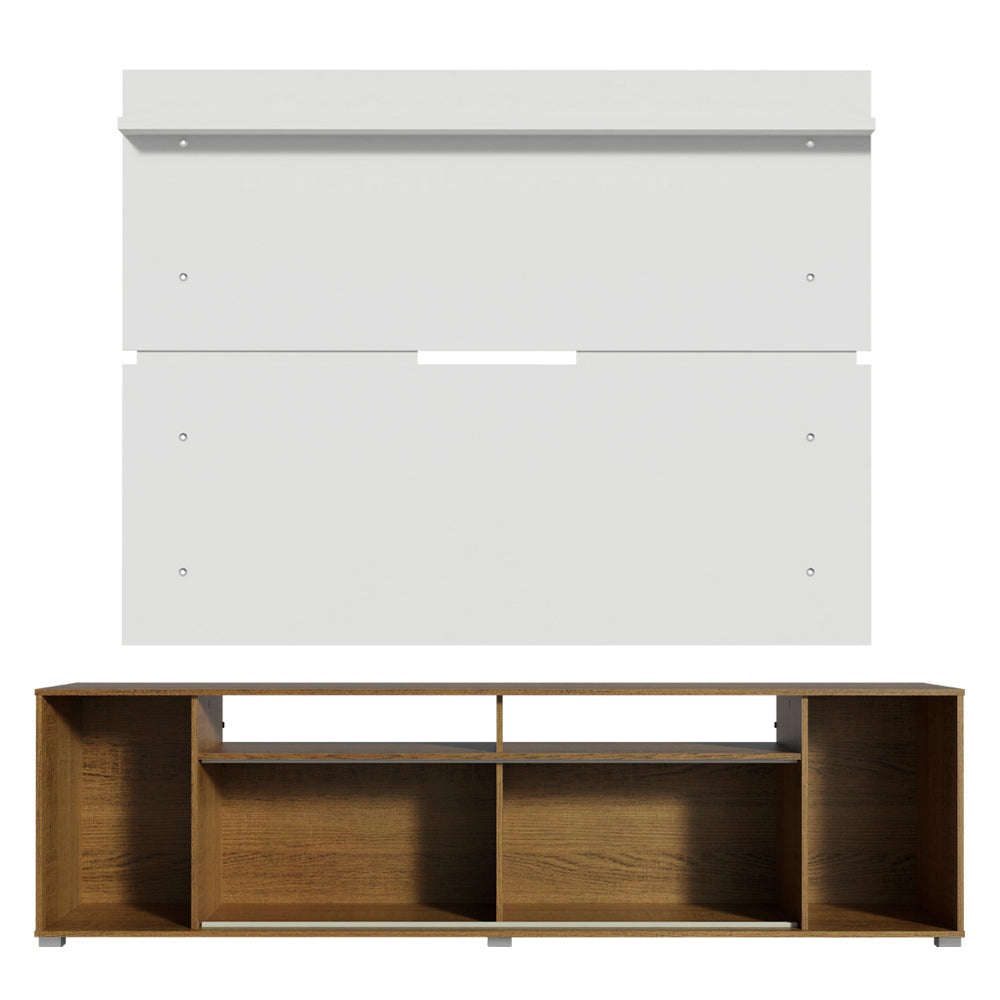 Rack Madesa Cancun con Panel para TV hasta 65 Pulgadas Marrón/Blanco