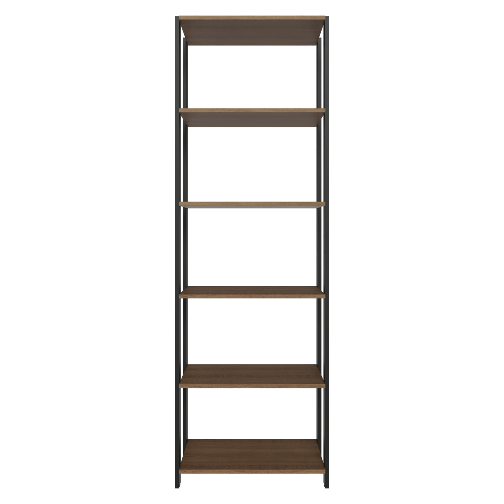 Mueble/Estante de Oficina Multiusos, 59 cm, 5 Estantes, Marrón/Negro