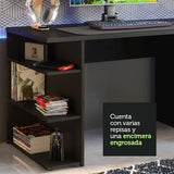 Escritorio Gamer Madesa 9409 con Panel para TV hasta 65 Pulgadas Negro/Blanco