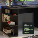 Escritorio Gamer Madesa 9409 e Panel para TV hasta 65 Pulgadas Negro/Marrón