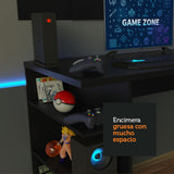 Escritorio Gamer Madesa 9409 con Panel para TV hasta 58 Pulgadas Negro