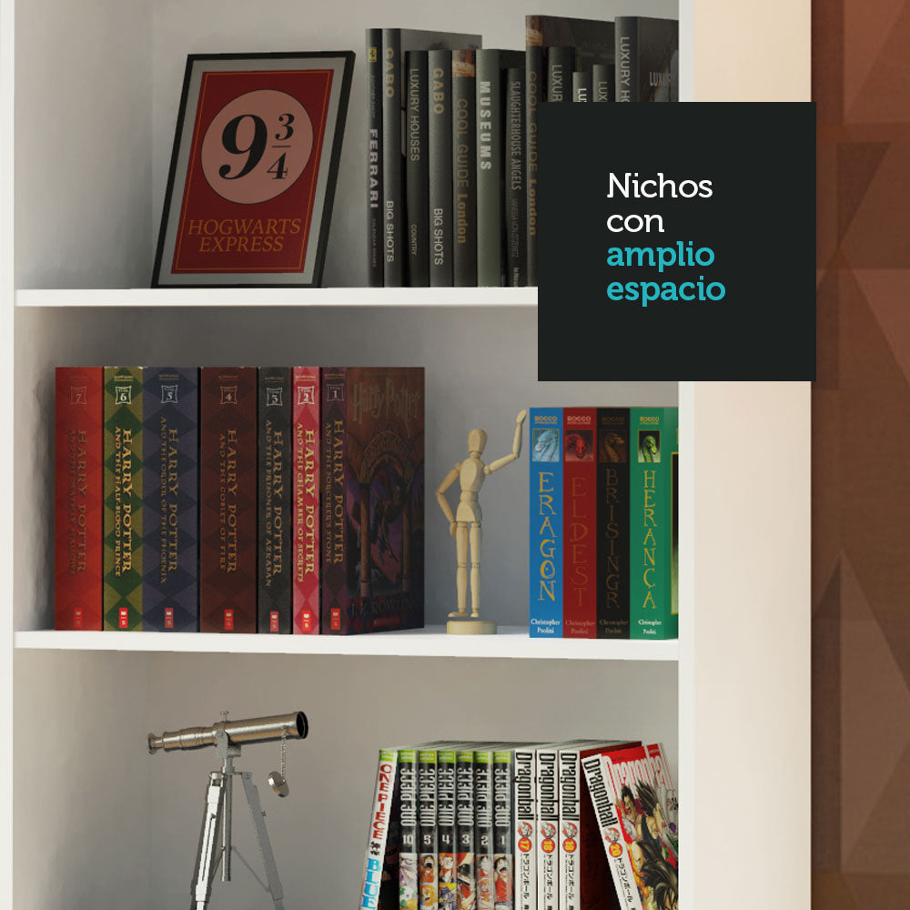 Kit Biblioteca Madesa Estante Librero 6908 + Estante Librero 6906 Blanco