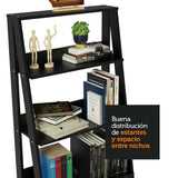 Kit Escritorio Industrial y Estante Escalera Negro Madesa