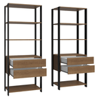 Estante Multiuso para Libros 140 cm 4 Cajones Marrón/Negro Madesa