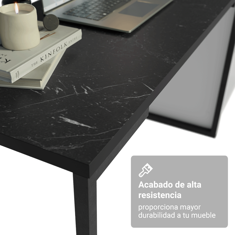 Conjunto Home Office 2 Placard Neo 1 Escritorio 2 Repisas Blanco/Negro Madesa