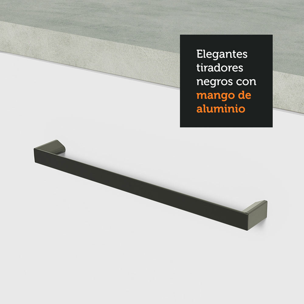 Kit con 2 Gabinetes Bajos y 2 Gabinetes superiores 200cm Blanco Agata