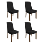 Juego de Comedor con Vidrio Sobrepuesto 4 Sillas Marrón/Negro/Oxford Zion Madesa