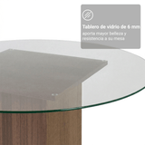 Juego de Comedor Denali Mesa Tapa de Vidrio 4 Sillas Marrón/Negro Madesa