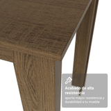Juego de Comedor Garda Mesa Tapa de Madera 4 Sillas Marrón/Negro Madesa