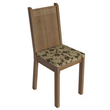 Juego de Comedor Mesa Tapa de Vidrio 6 Sillas Marrón/Tapizado Beige Marrón Isla Madesa