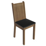 Juego de Comedor Mesa Tapa de Vidrio 6 Sillas Marrón/Sintético Negro Isla Madesa