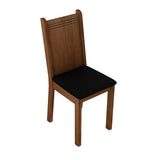 Juego de Comedor Mesa Tapa de Vidrio 6 Sillas Negro/Marrón Isla Madesa