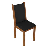 Juego de Comedor Mesa Tapa de Vidrio 6 Sillas Marrón/Negro Heloísa Madesa