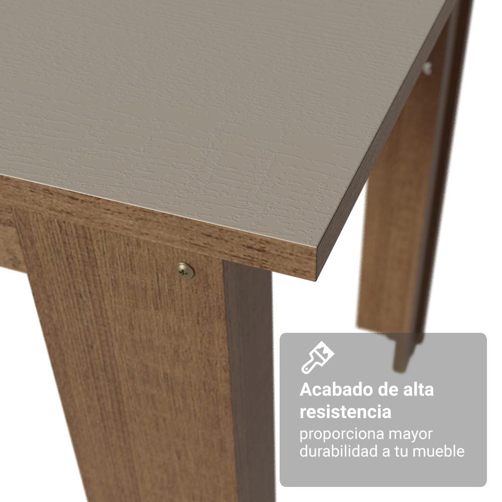 Juego de Comedor Mesa con Tapa de Madera 6 Sillas Marrón/Crema/Floral Hibiscos Madesa