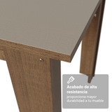 Juego de Comedor Mesa con Tapa de Madera 6 Sillas Marrón/Crema/Floral Hibiscos Madesa