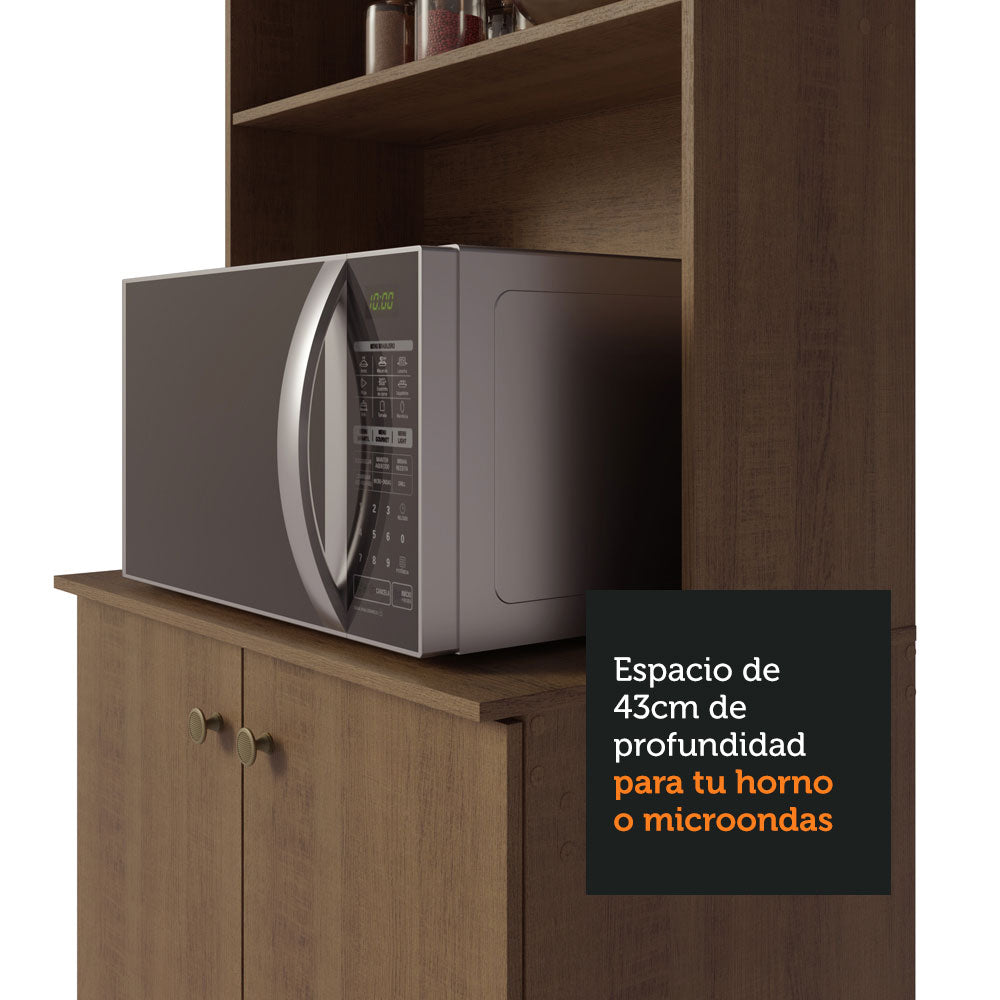 Combo completo de Cocina 235 cm Marrón Gourmet Madesa