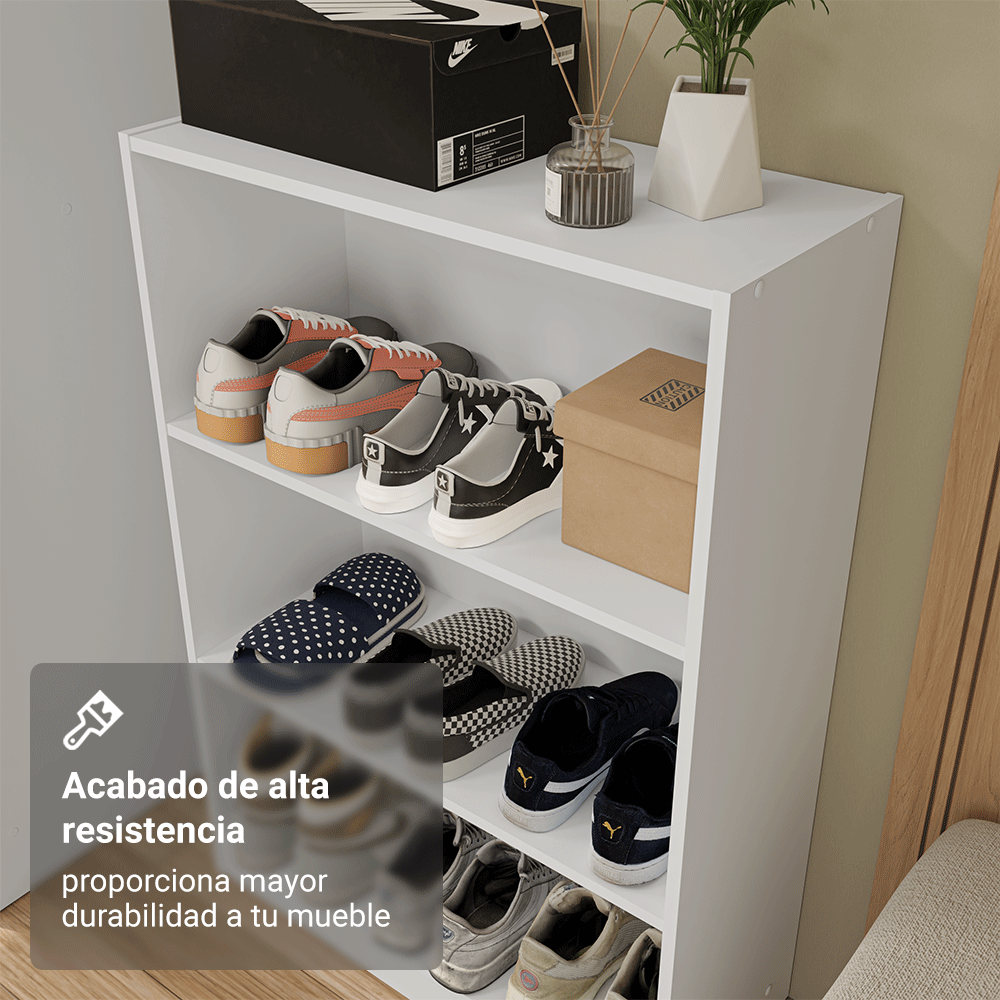 Estante Zapatero 3 Repisas Sin Puertas Blanco Madesa
