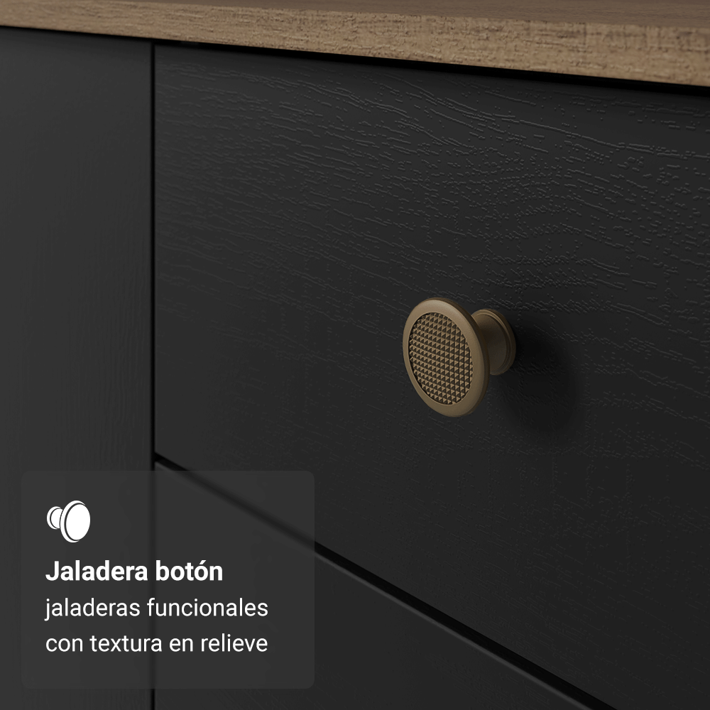 Kit Bajo Mesada y Estante Multiuso para Cocina Marrón/Negro Madesa